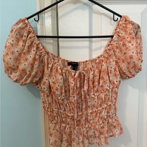 Forever 21 Floral orange girls, summer crop top